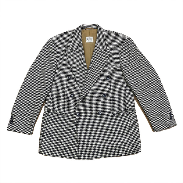 Vintage Hugo Boss Houndstooth Double Breasted Blazer Jacket Men’s 48