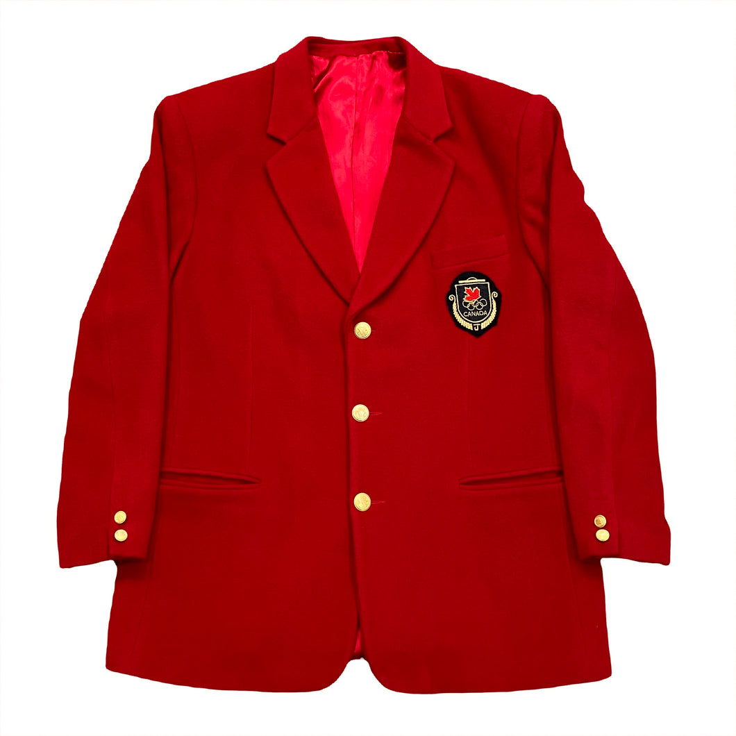 Vintage Canada Olympic Embroidered Crest Cashmere Wool Blend Blazer Jacket 44