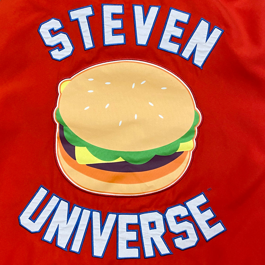 Steven Universe 2017 Cartoon Network Hamburger Hooded Varsity Jacket Men’s Small