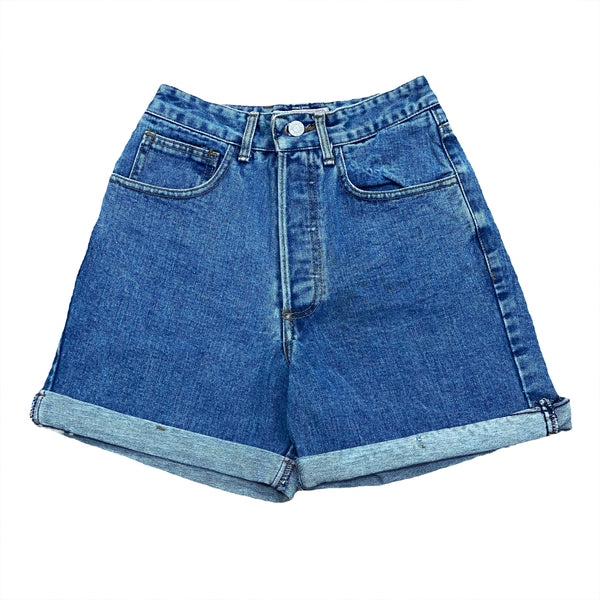 Vintage 80’s Guess USA Cuffed High Rise Button Fly Denim Shorts Women’s 27