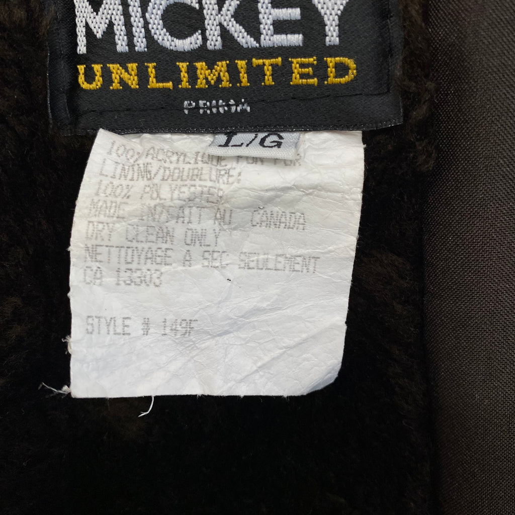 Vintage Disney Mickey Unlimited Prima Acrylic Fun Fur Jacket Coat Women’s Large