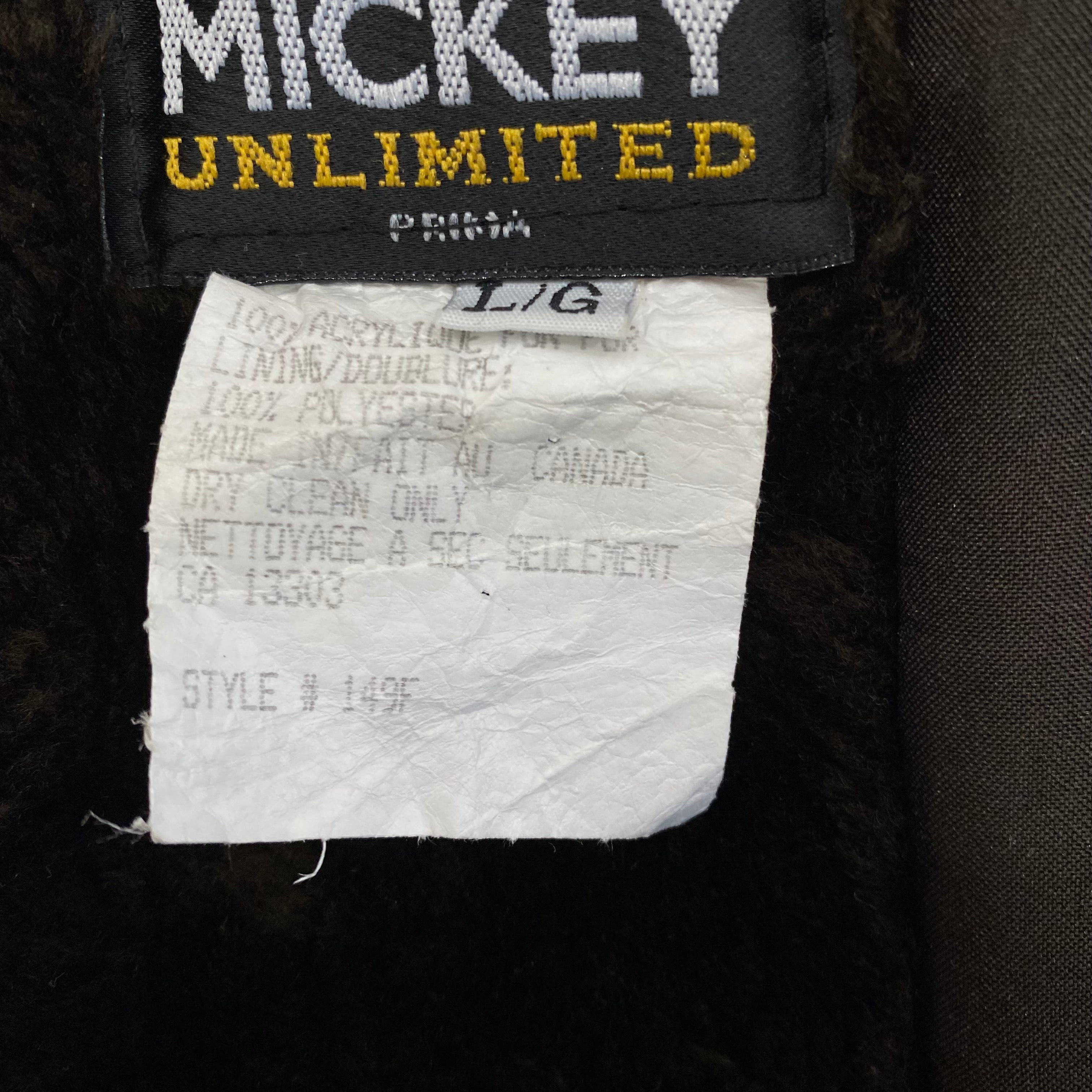 Vintage Disney Mickey Unlimited Prima Acrylic Fun Fur Jacket Coat Women’s Large