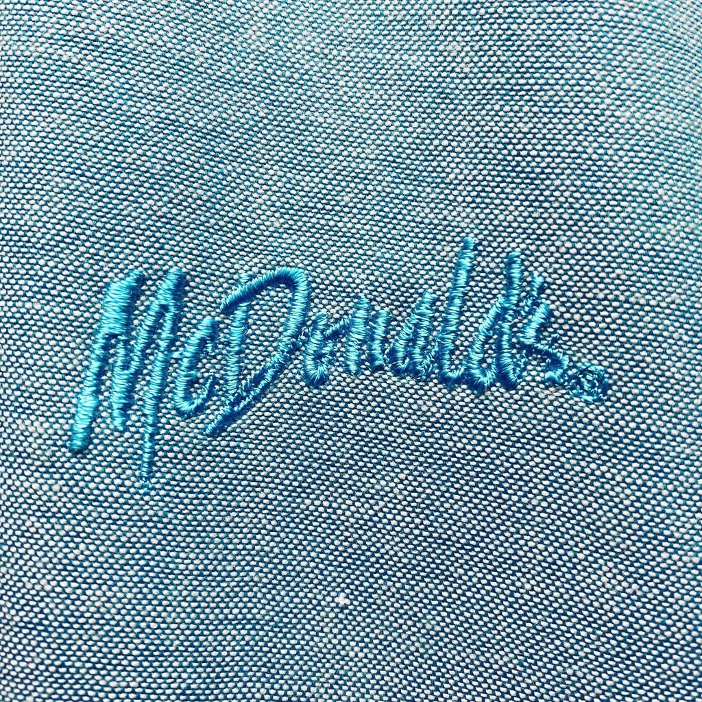 Vintage 1989 McDonald’s Embroidered Crew Uniform Employee Button Up Shirt Men’s Large