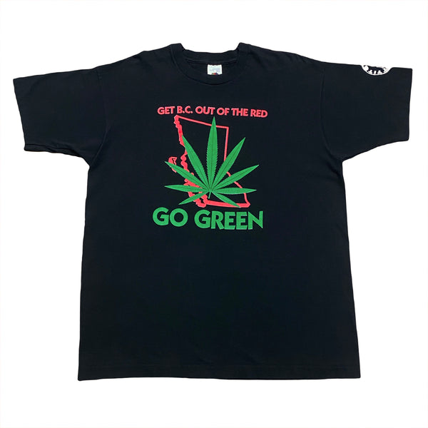 Vintage Marijuana Get BC Out of the Red... Go Green T-Shirt Men's XL