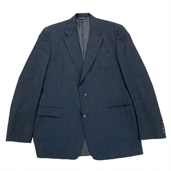 Vintage Burberrys Window Pane Check Gray Wool Blazer Jacket Men’s 42 L