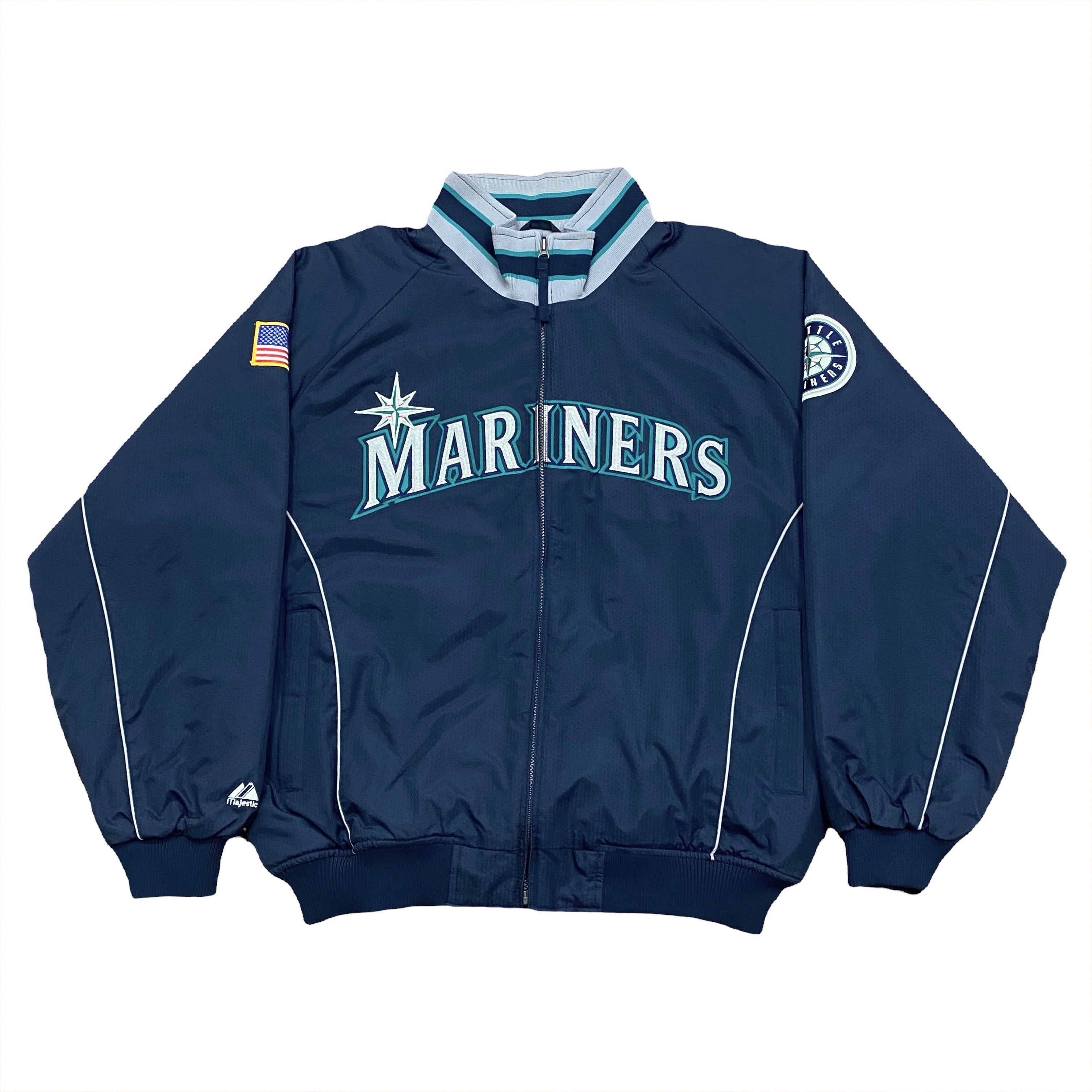 Vintage Majestic MLB Seattle Mariners 9/11 2001 Season Authentic Jacket Men’s XL
