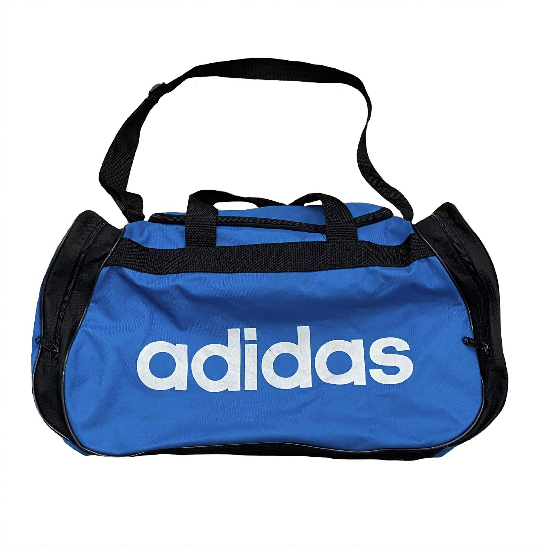Vintage Adidas Blue Black White 10 x 20 Duffle Bag