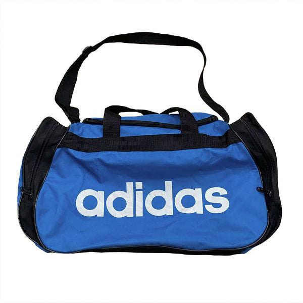 Vintage Adidas Blue Black White 10 x 20 Duffle Bag