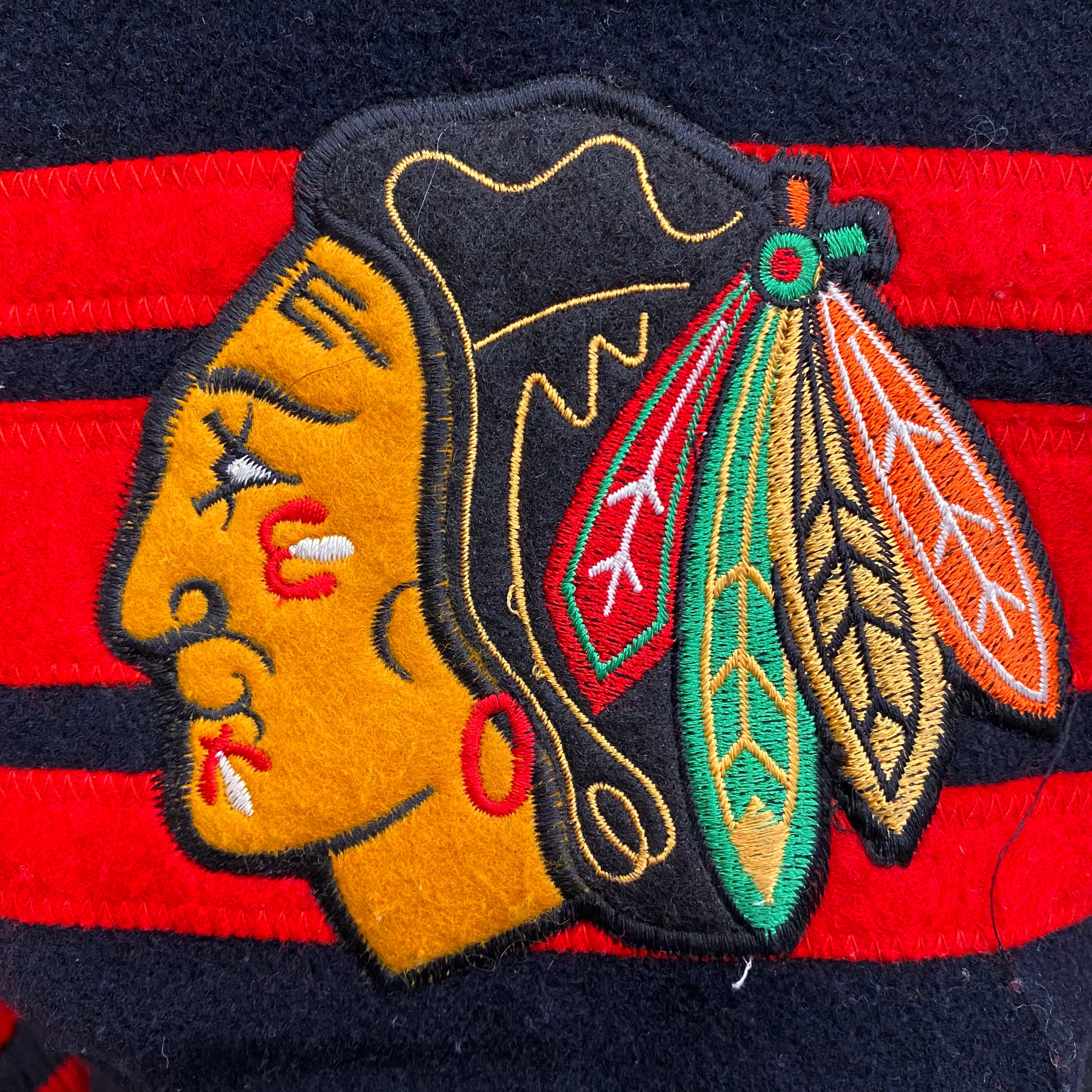 Vintage Nutmeg By Campri NHL Chicago Blackhawks Quilted Lined Wool Bomber Jacket Men’s Large