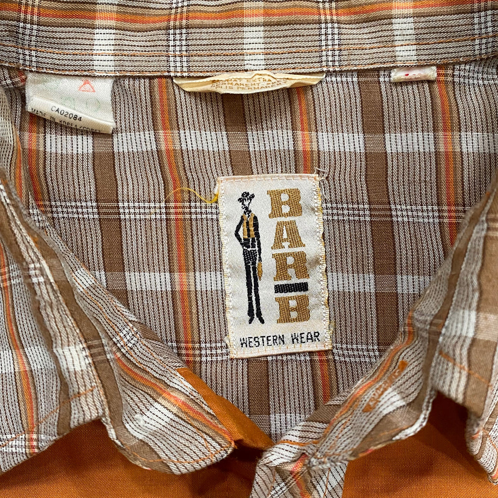 Vintage Bar B Western Wear Plaid Pearl Snap Shirt Men’s Large