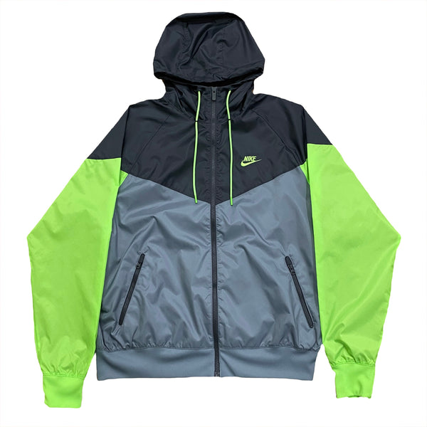 Nike Sportswear Windrunner DA0001-065 Black Green Gray Hooded Jacket Men’s Medium