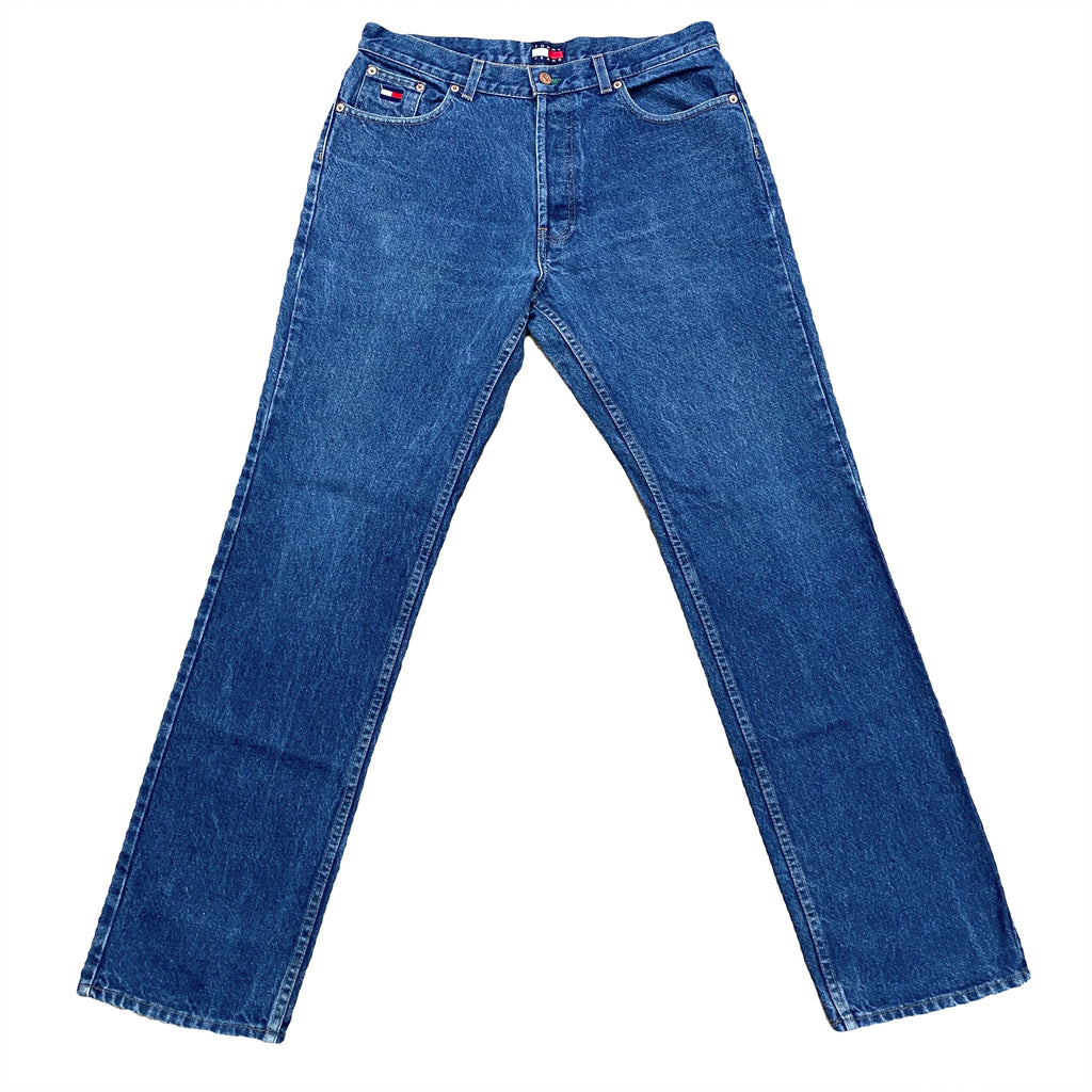 Vintage Tommy Hilfiger Flag Patch Boot Cut Jeans 34