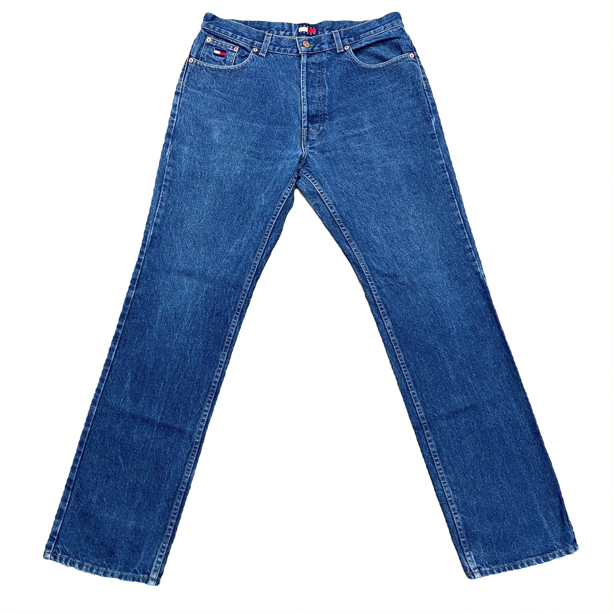 Vintage Tommy Hilfiger Flag Patch Boot Cut Jeans 34