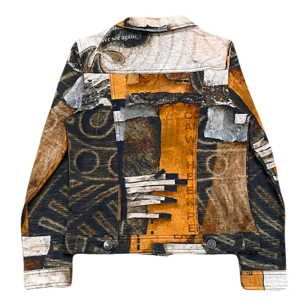 Simply Art By Dolcezza All Over Print Stretch Button Up Jacket Women’s Small
