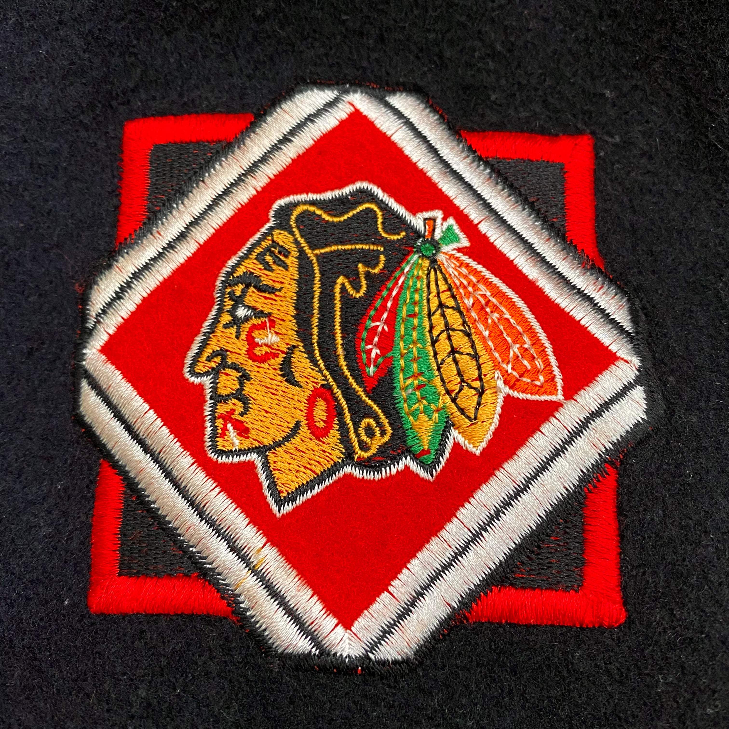 Vintage Nutmeg By Campri NHL Chicago Blackhawks Quilted Lined Wool Bomber Jacket Men’s Large