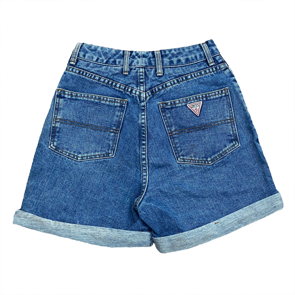 Vintage 80’s Guess USA Cuffed High Rise Button Fly Denim Shorts Women’s 27