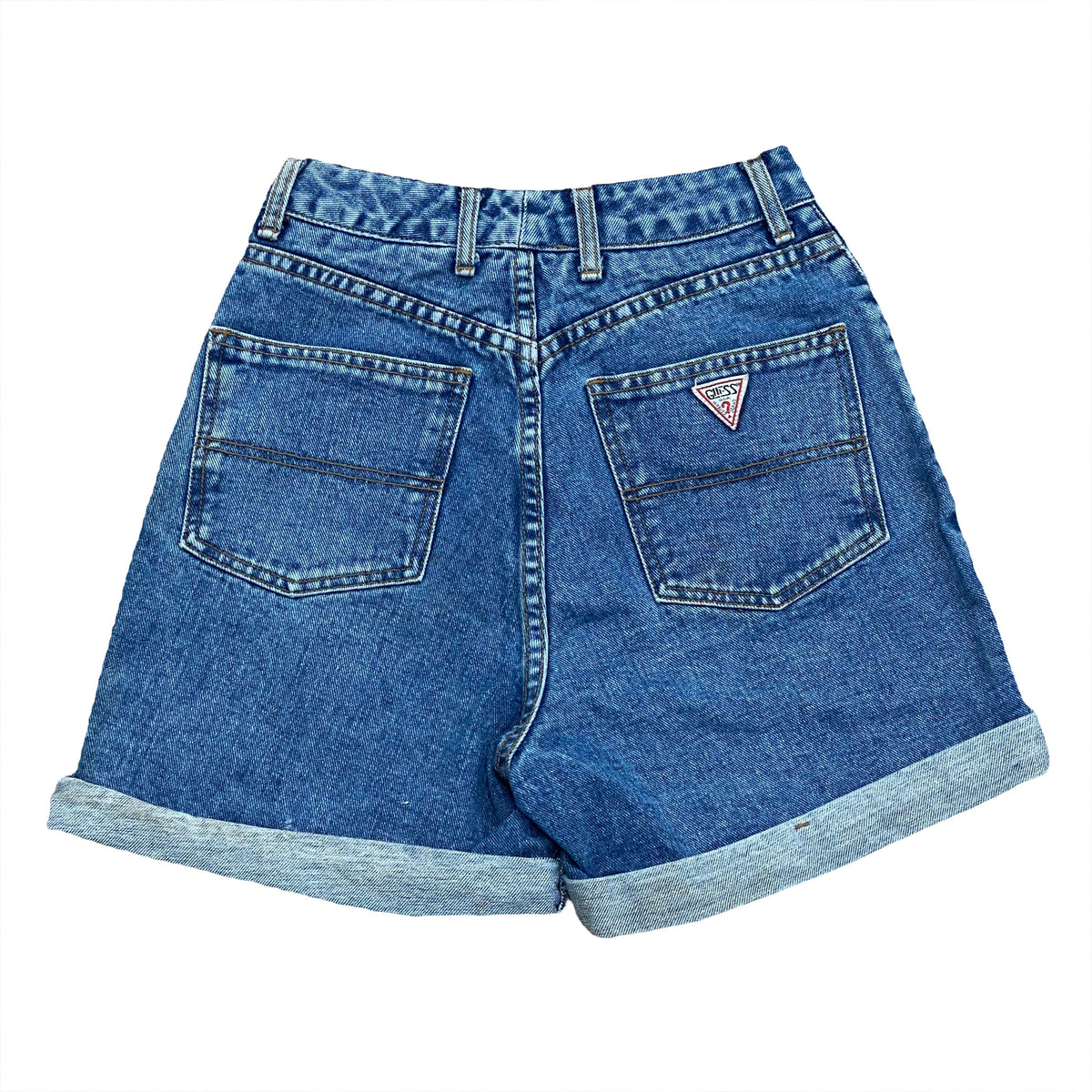 Vintage 80’s Guess USA Cuffed High Rise Button Fly Denim Shorts Women’s 27