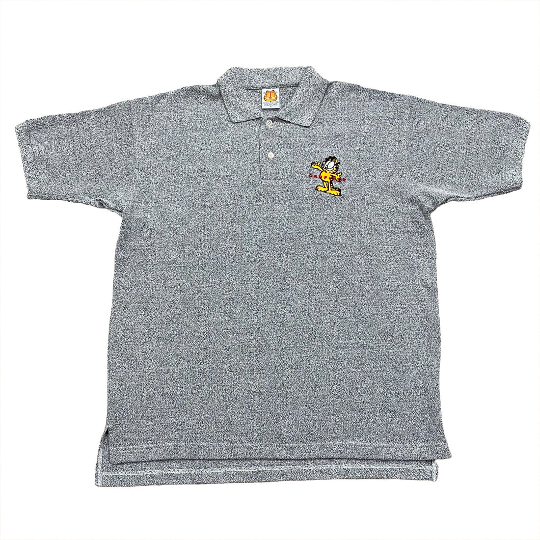 Vintage 90's Garfield Embroidered Polo Shirt Medium