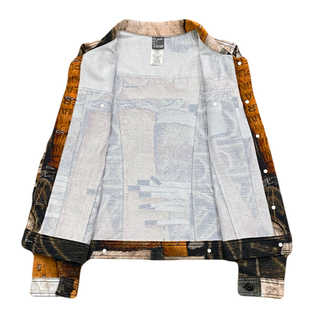 Simply Art By Dolcezza All Over Print Stretch Button Up Jacket Women’s Small