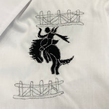 Load image into Gallery viewer, Vintage Bar B Embroidered Pearl Snap Extra Long Tails Western Shirt Women’s 16
