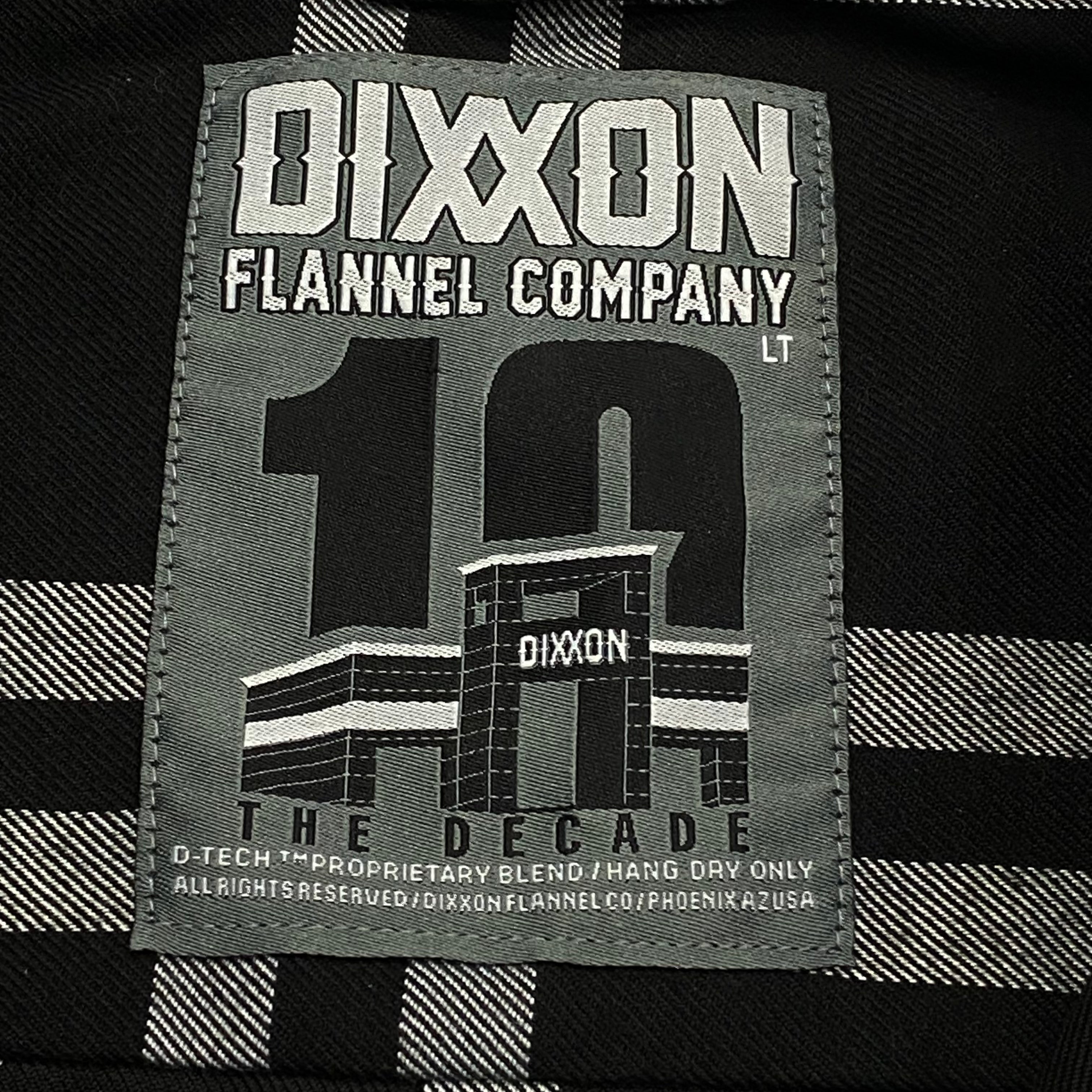 Dixxon Flannel The Decade Black White Plaid Button Up Shirt Men’s Large Tall