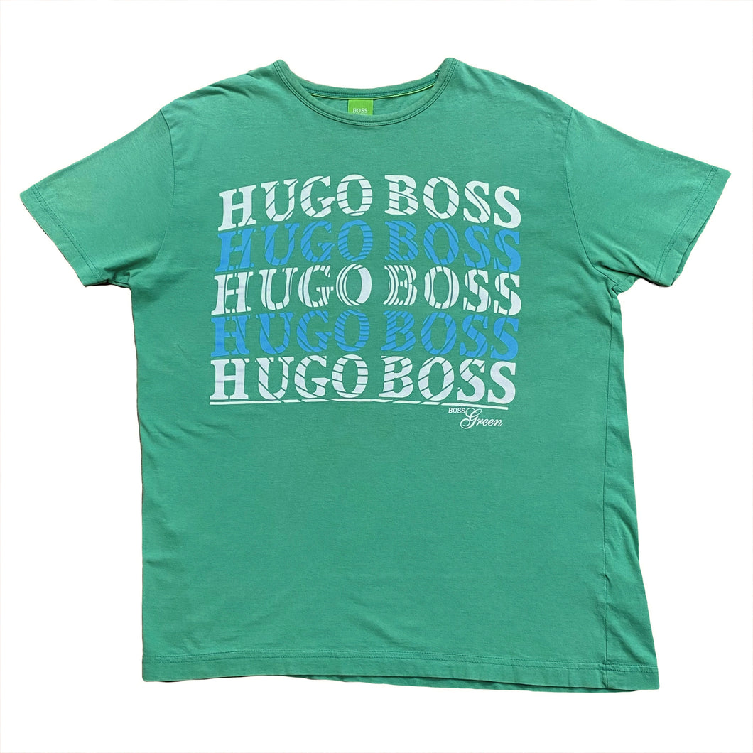 Hugo Boss Green Paper Thin T-Shirt Large