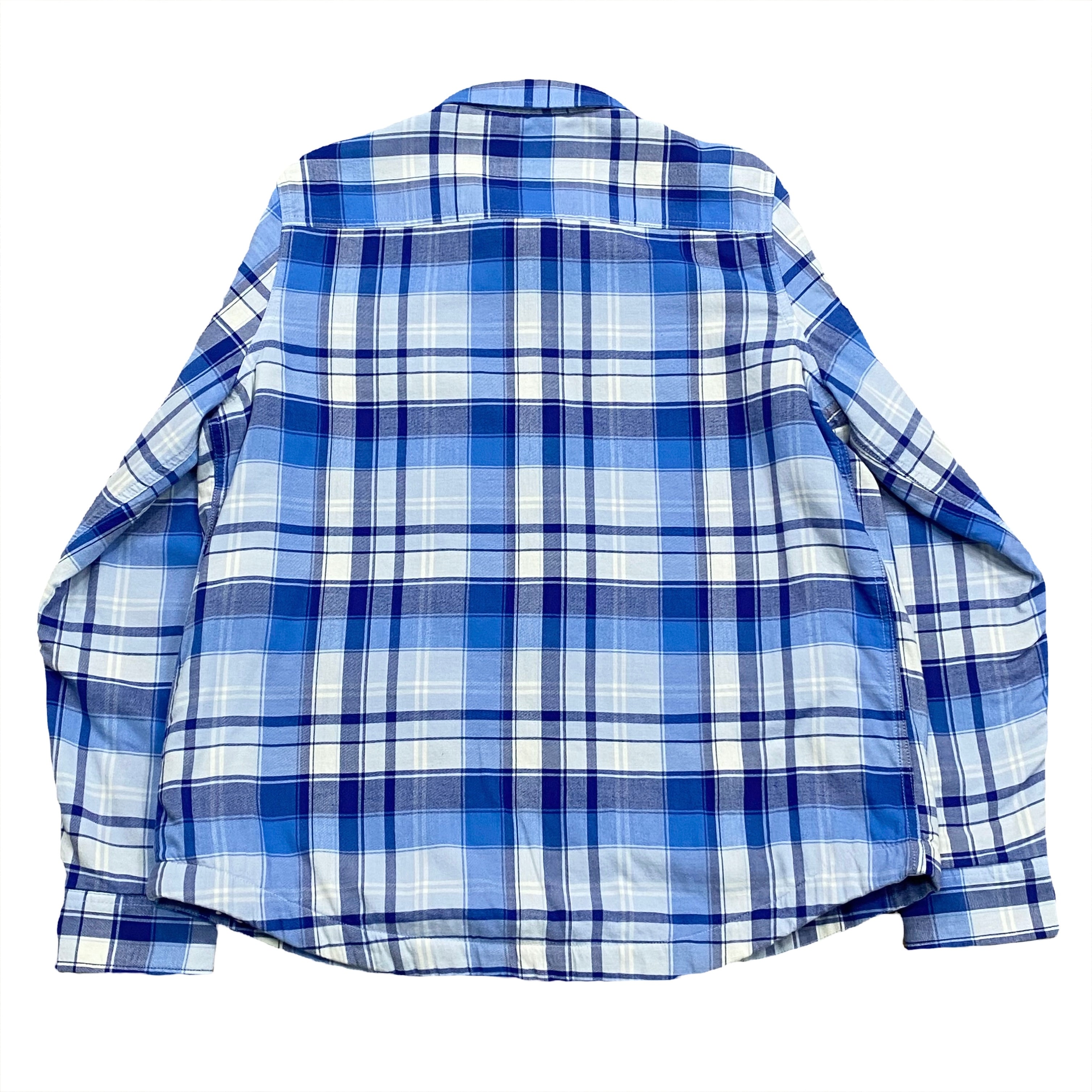 LL Bean Fleece Lined Plaid Flannel Snap Shirt Jacket Medium