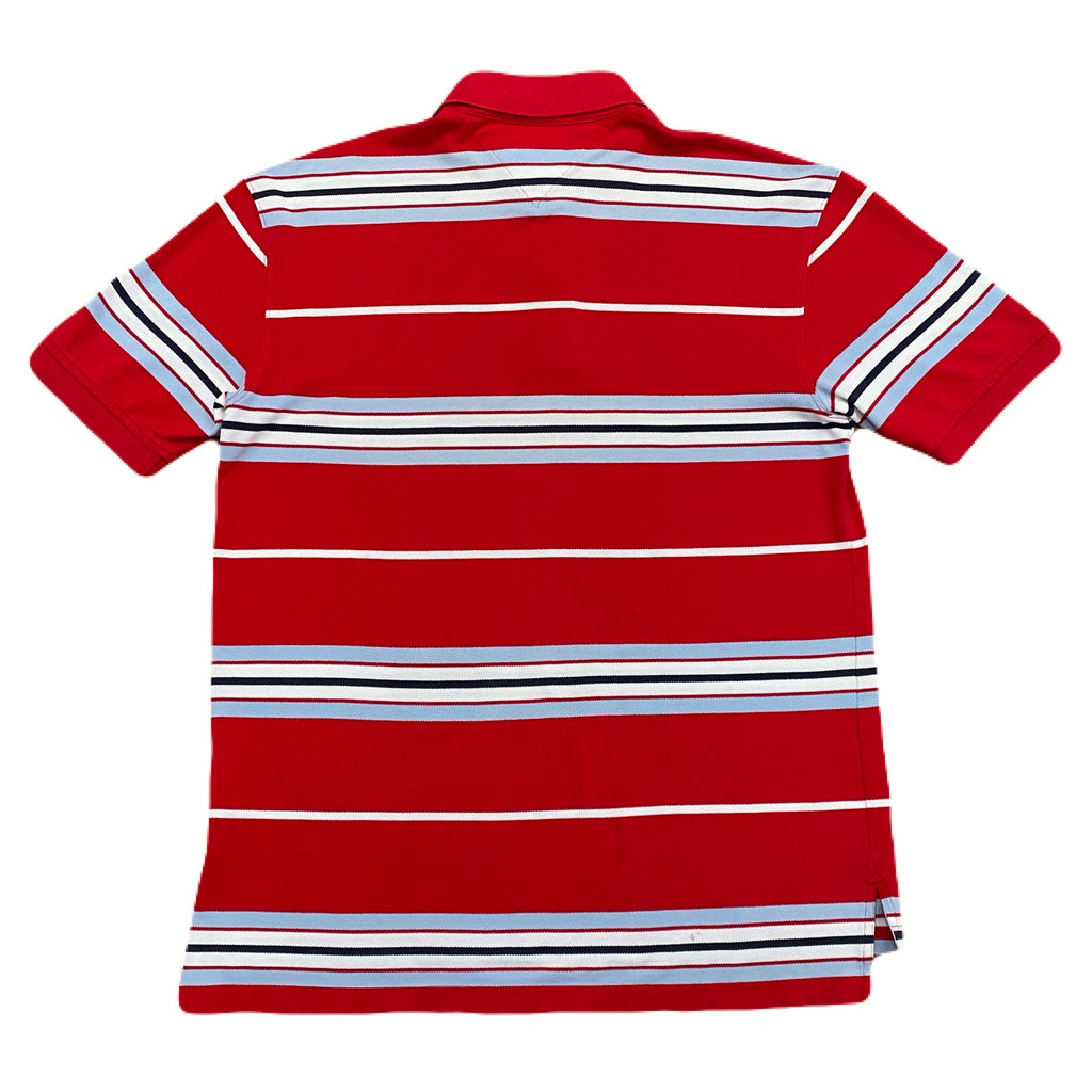 Vintage Tommy Hilfiger Striped Red White & Blue Polo Shirt Men's Large