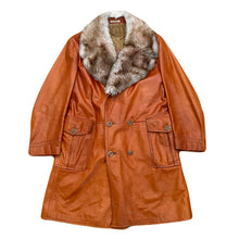 Load image into Gallery viewer, Vintage 70&#39;s Ericson Of Sweden Wolf Fur Collar Leather Jacket Men’s 44
