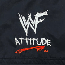 Load image into Gallery viewer, Vintage 2002 WWF Attitude Black Hooded Windbreaker Jacket Men’s Large
