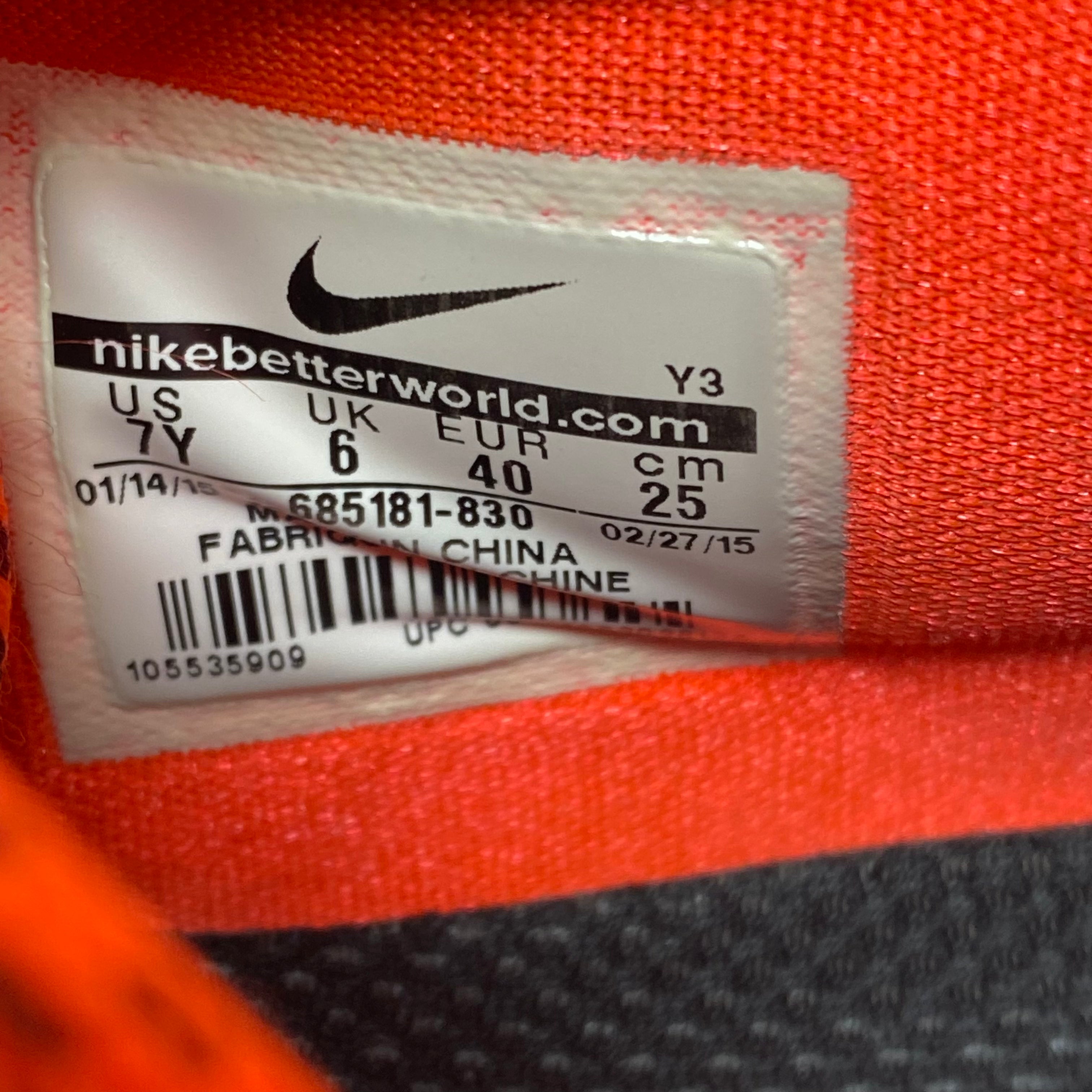Nike LeBron 12 XII GS Laser Orange Witness 685181-830 Basketball Sneakers 7Y