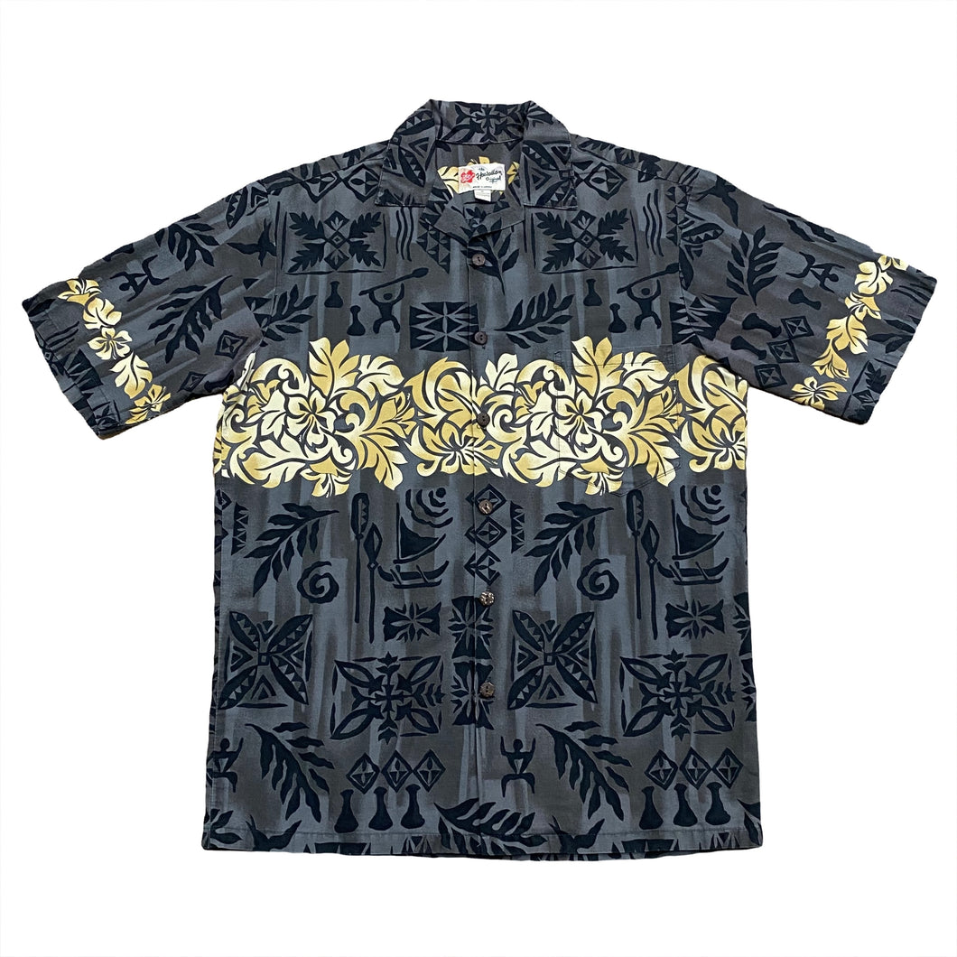 Vintage 80’s Hilo Hattie All Over Print Hawaiian Button Up Shirt Medium