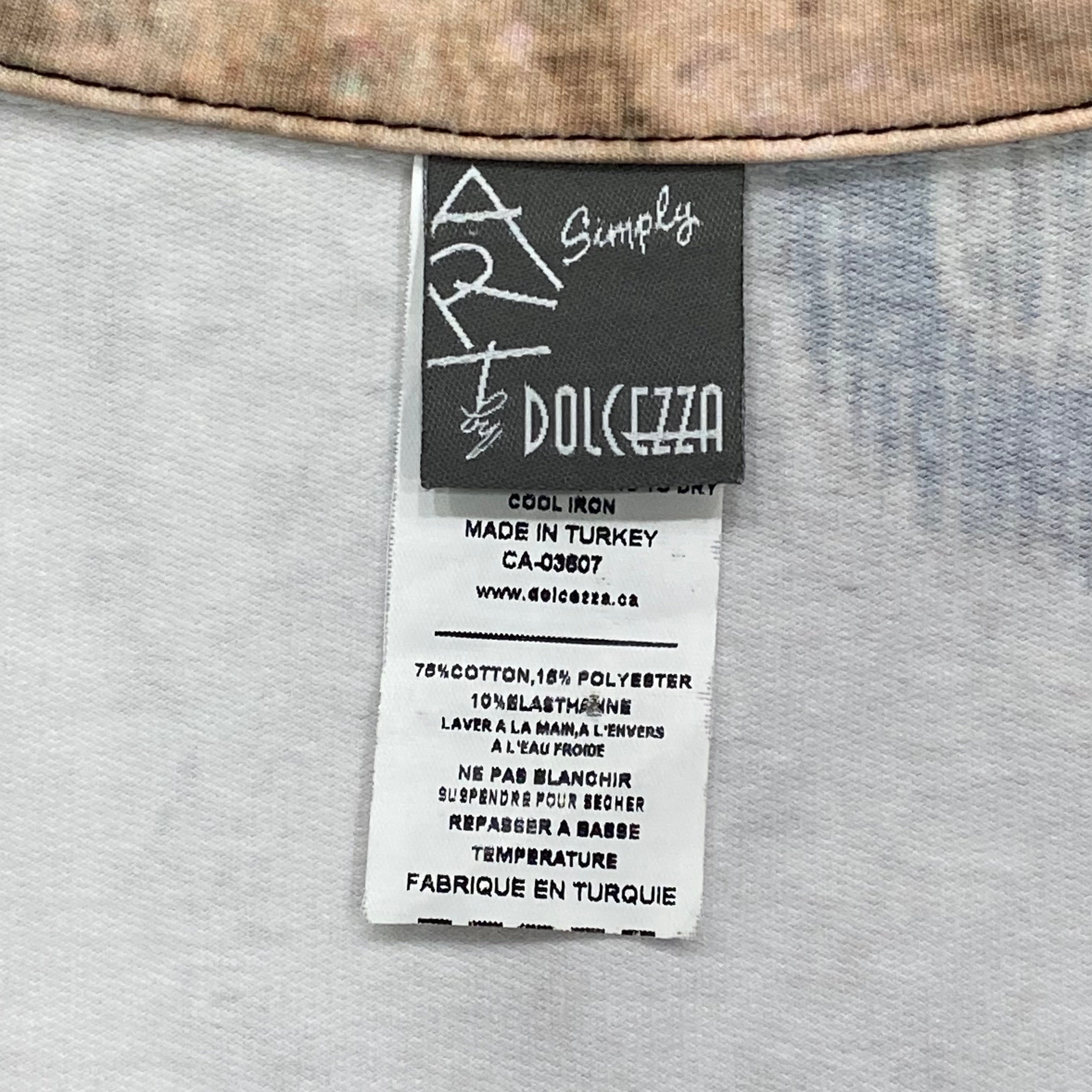 Simply Art By Dolcezza All Over Print Stretch Button Up Jacket Women’s Small