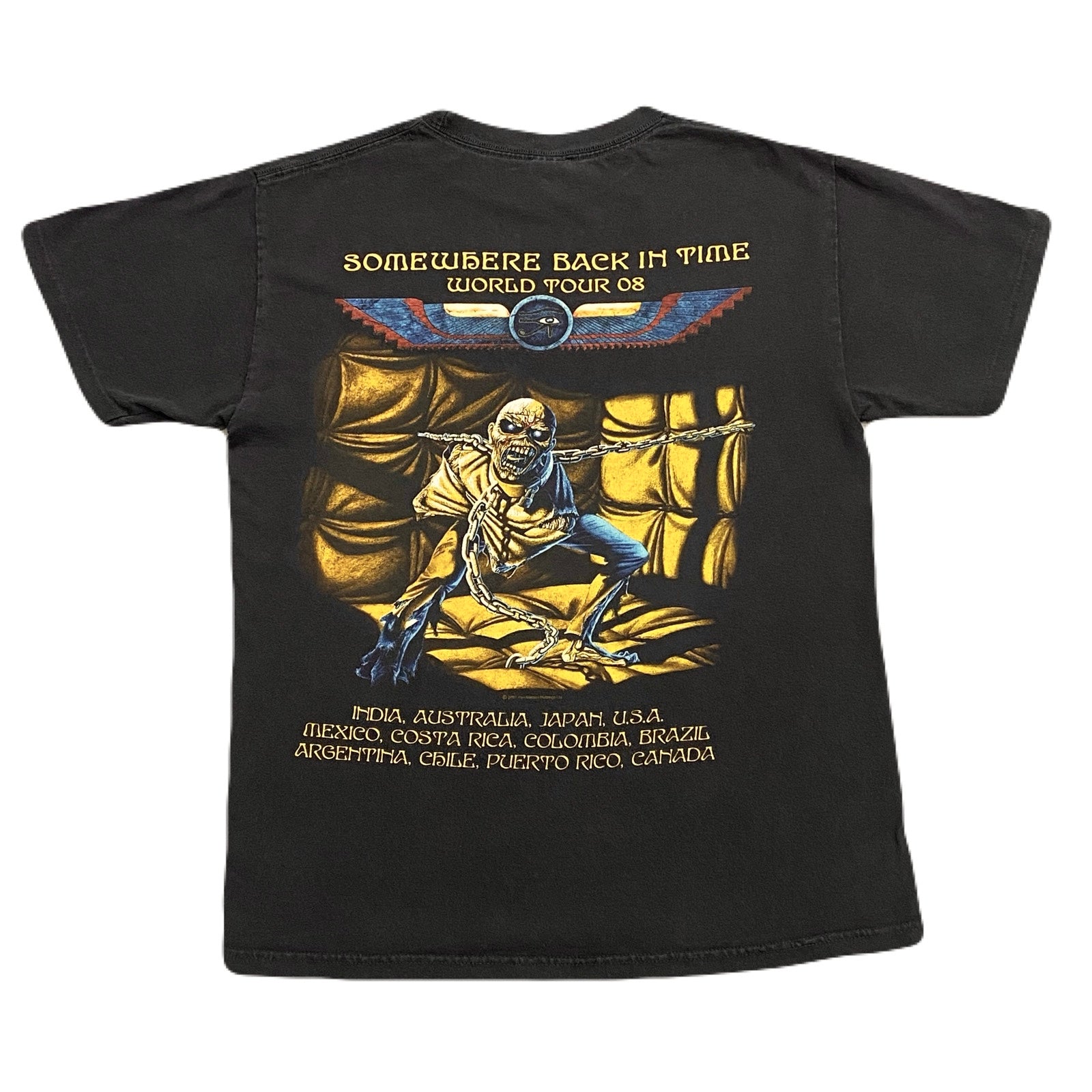 Iron Maiden 2008 Somewhere Back In Time World Tour T-Shirt Men’s Medium