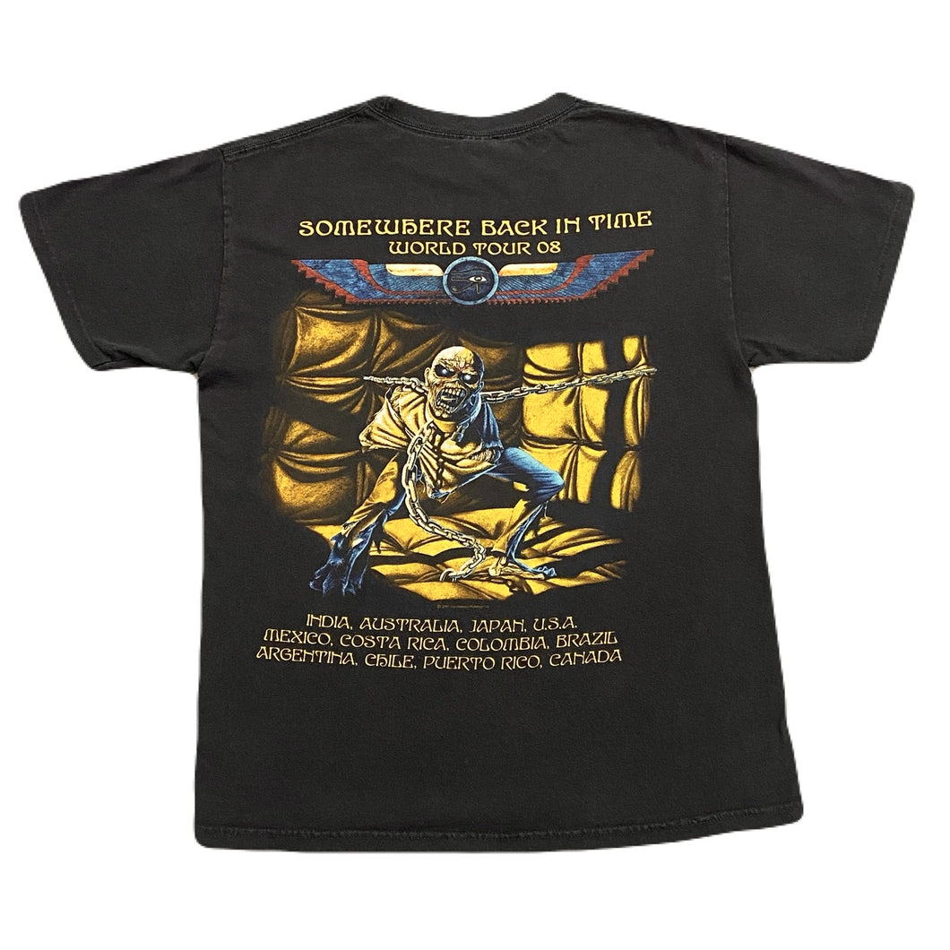 Iron Maiden 2008 Somewhere Back In Time World Tour T-Shirt Men’s Medium