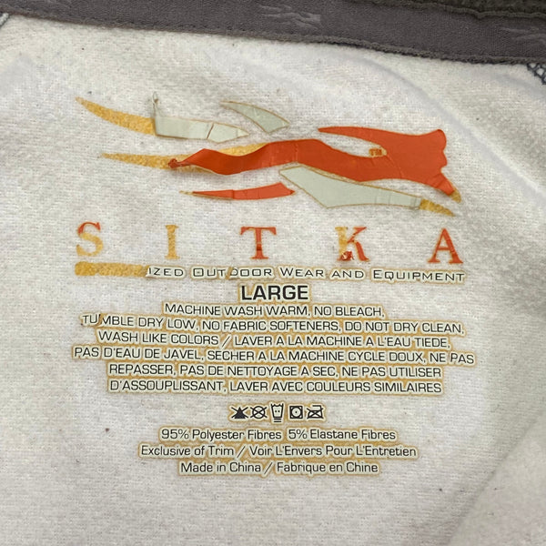 Sitka Gore Optifade 1/2 Zip Digital Camo Fleece Lined Sweatshirt Large