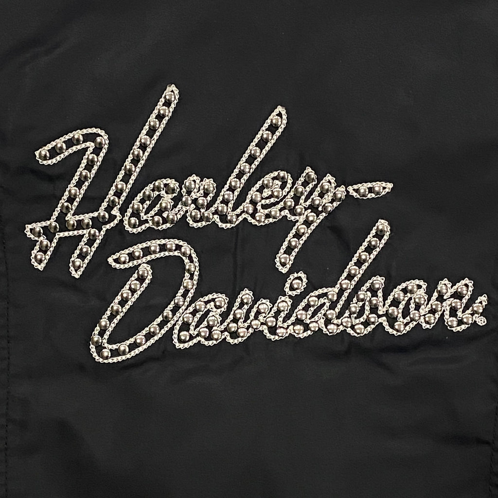 Harley Davidson Studded Faux Fur Collar Quilted Lined Biker Moto Jacket Women’s Small