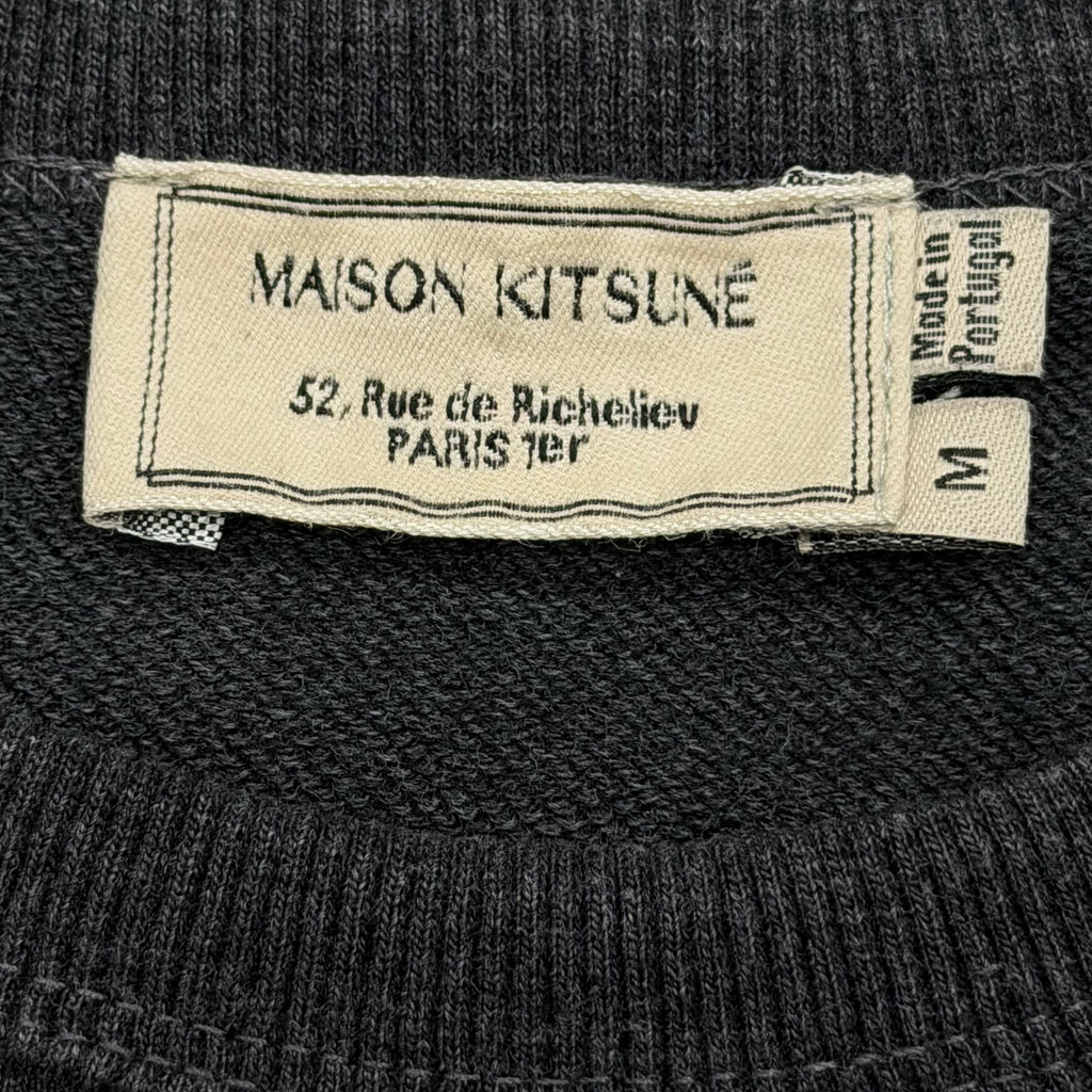 Maison Kitsune Palais Royal Charcoal Gray Sweatshirt Medium