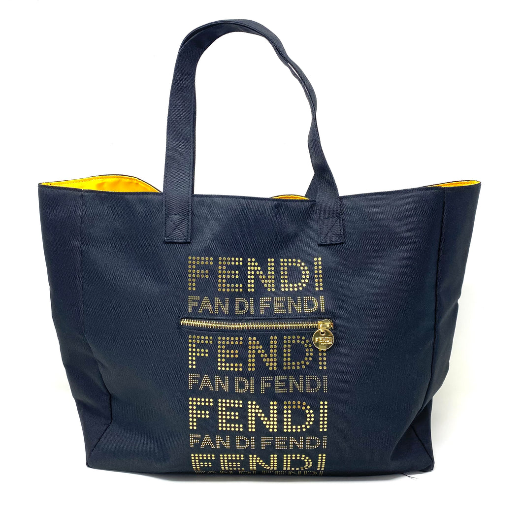 Fendi Fan Di Fendi Perfumes Black/Gold Logo Tote Bag