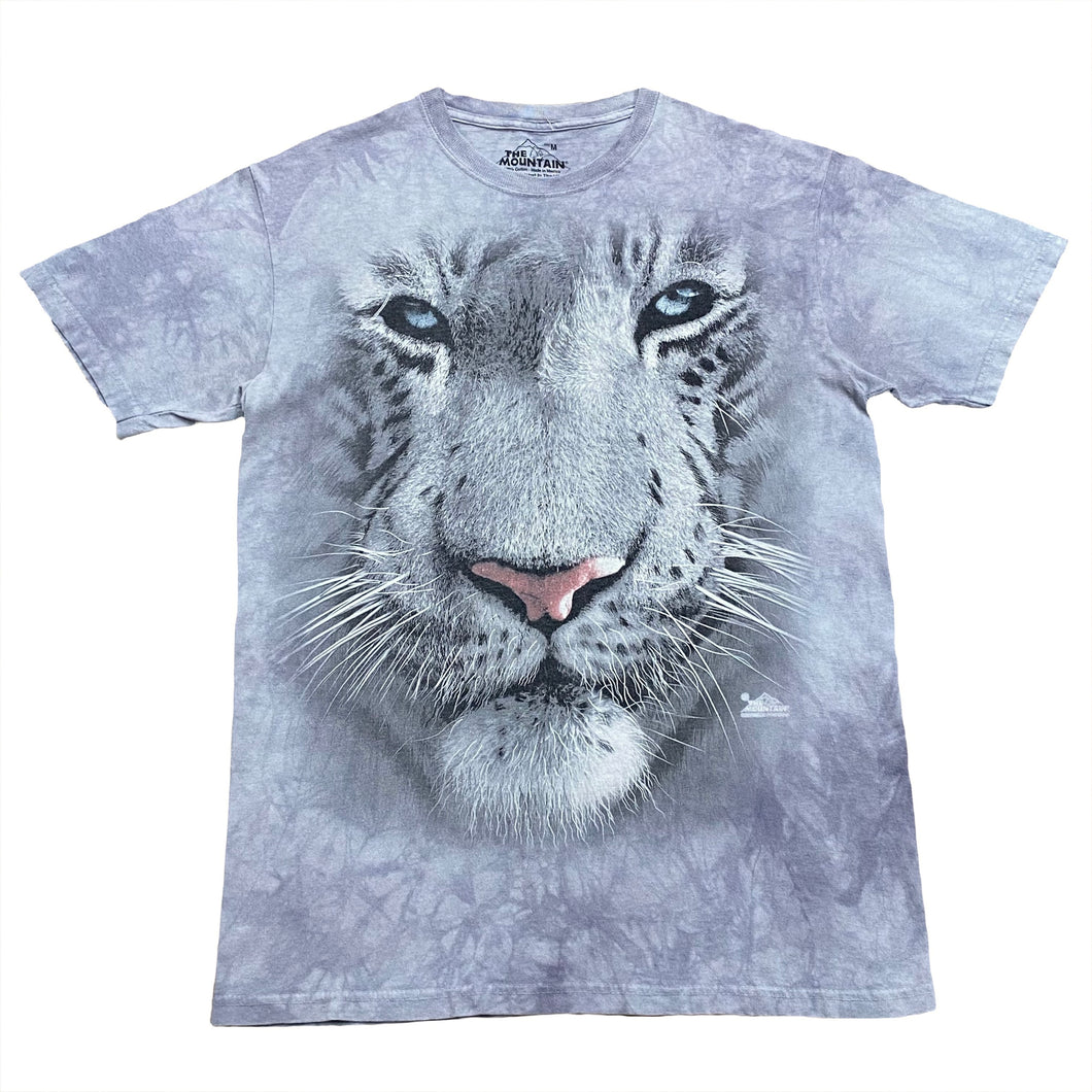 The Mountain 2011 White Tiger Face Stone Washed T-Shirt Medium