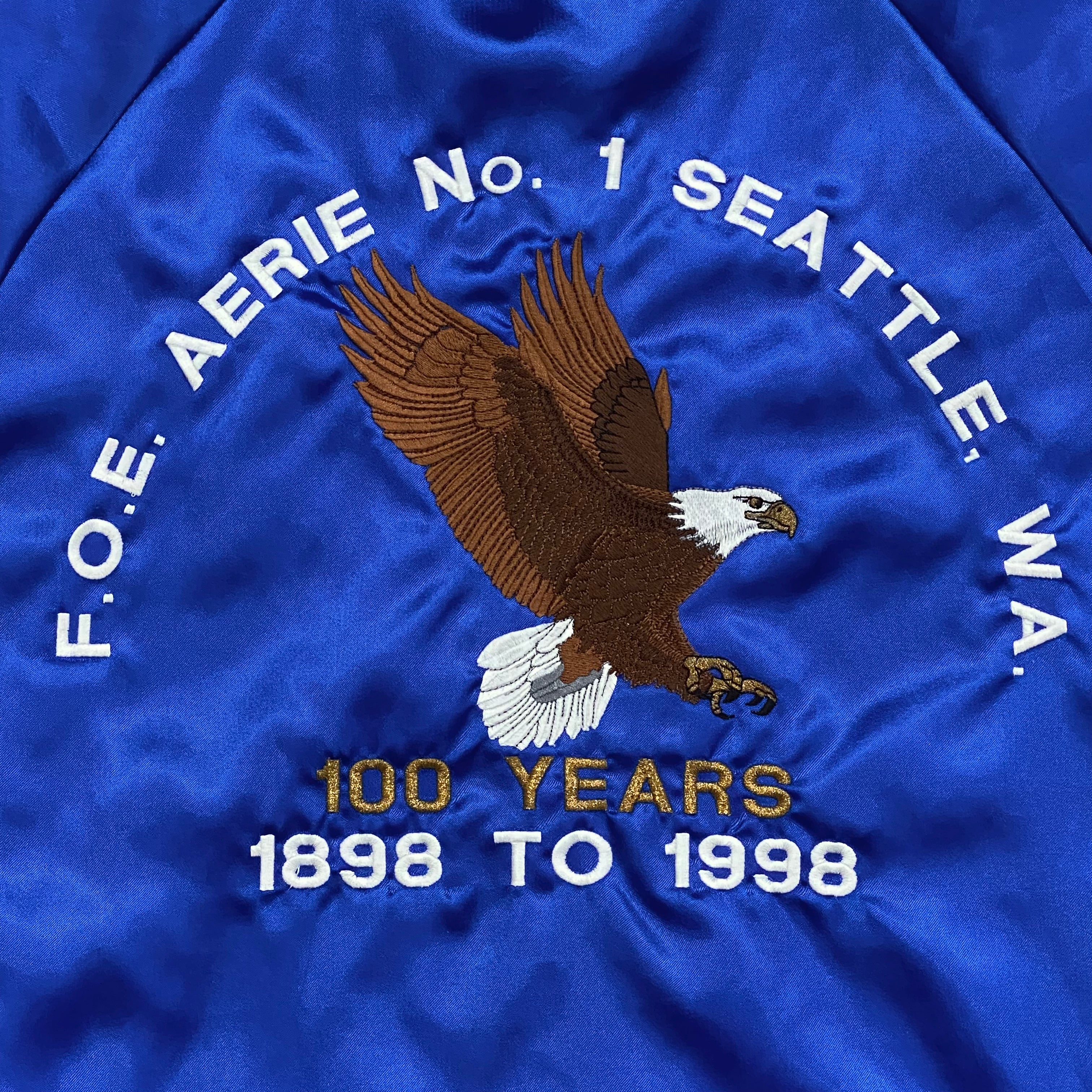 Vintage Hartwell Sports Fraternal Order Of Eagles Wayne Snap Satin Jacket Large