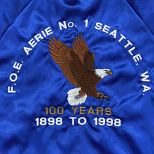Load image into Gallery viewer, Vintage Hartwell Sports Fraternal Order Of Eagles Wayne Snap Satin Jacket Large
