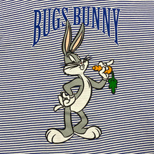 Load image into Gallery viewer, Vintage 1996 Warner Bros Studio Store Bugs Bunny Striped T-Shirt Unisex One Size Fits All
