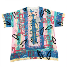 Load image into Gallery viewer, Vintage 1995 V.C. Torias Signed Hand Painted All Over Print T-Shirt Women’s One Size
