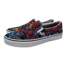 Load image into Gallery viewer, Vans x Marvel Spider-Man All Over Print Slip-On Sneakers Men’s Size 9 Women’s 10.5
