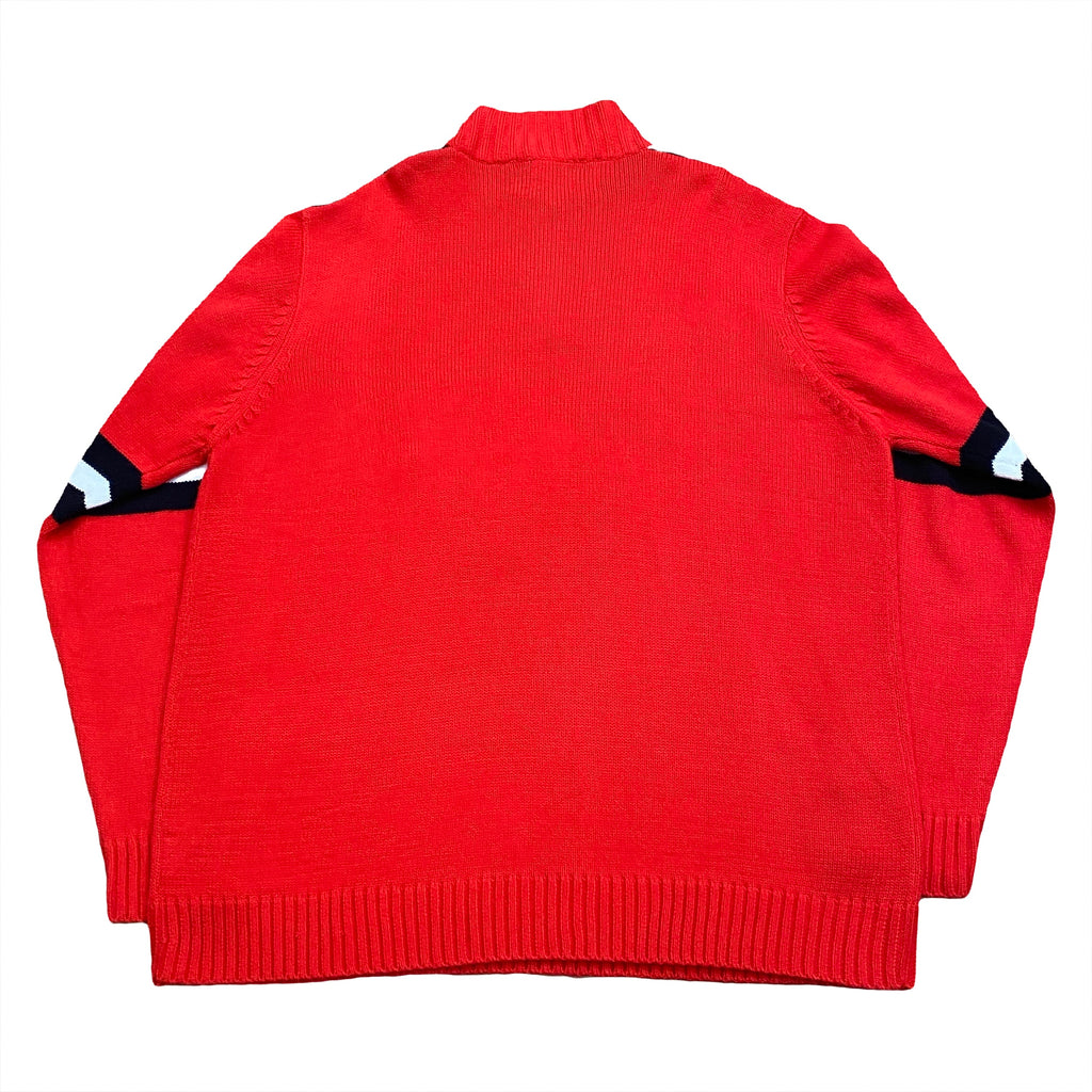 NHL Calgary Flames 1/4 Zip Knit Sweater Mens XL