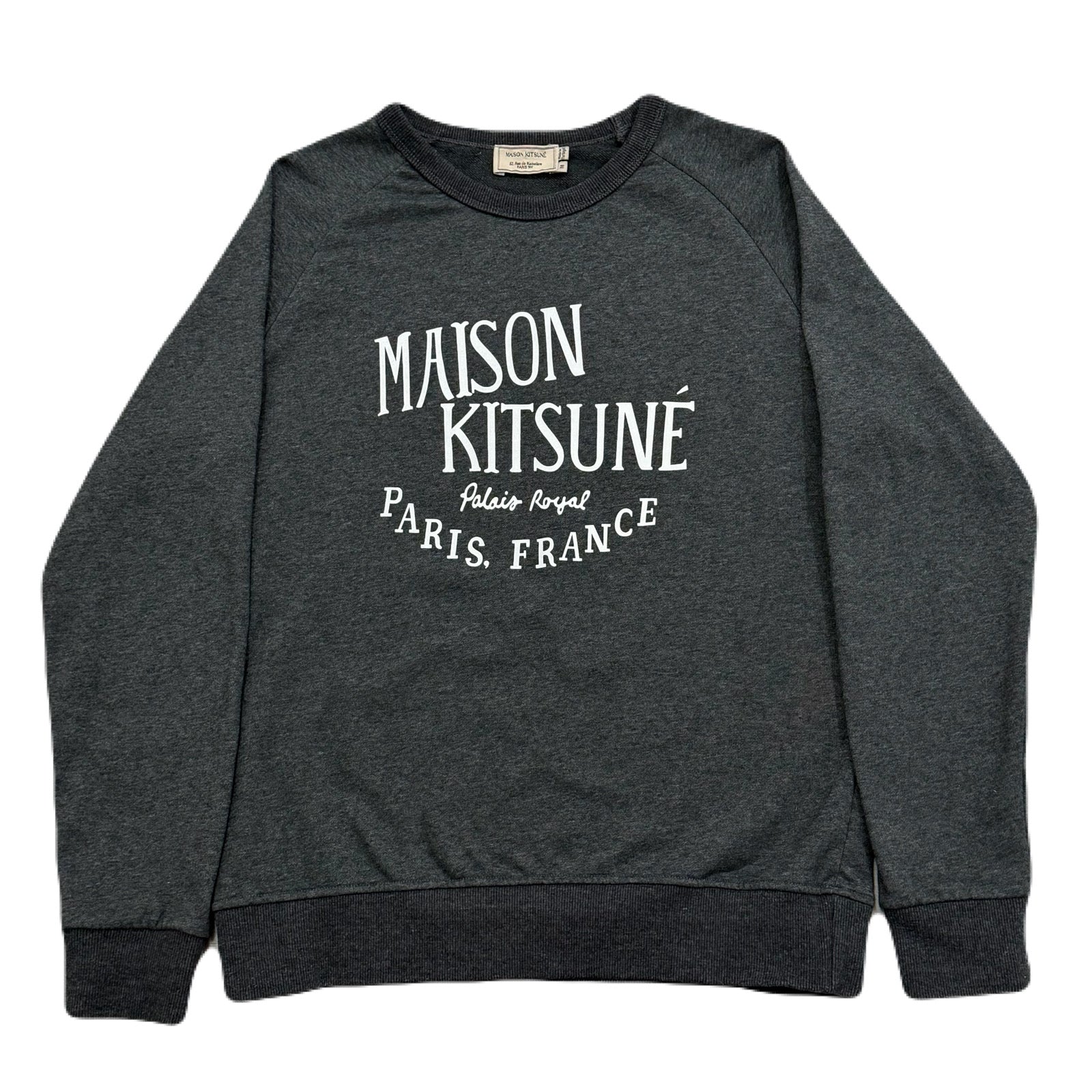 Maison Kitsune Palais Royal Charcoal Gray Sweatshirt Medium