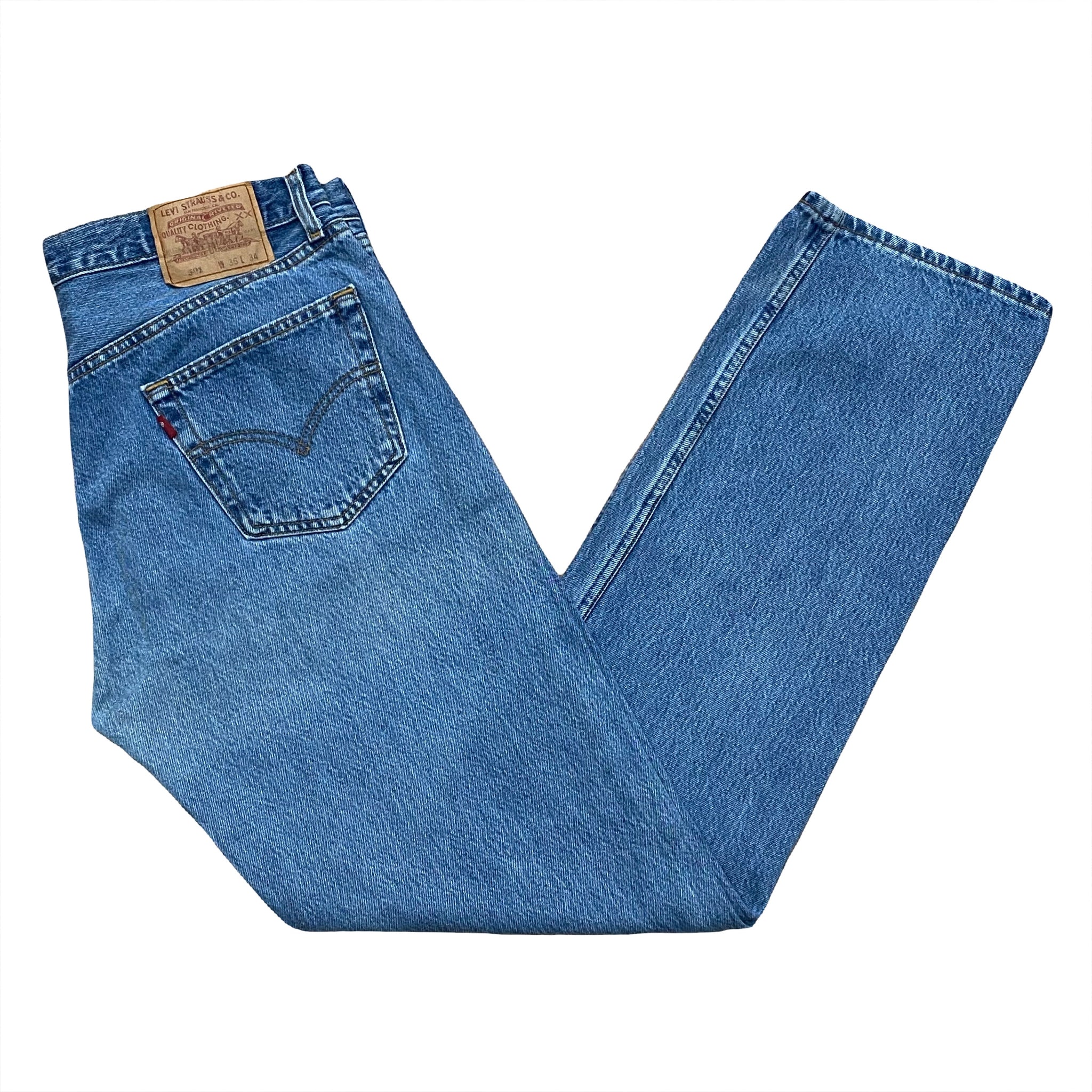 Vintage Levi s 501 XX Button Fly Medium Wash Jeans 36 x 34 Subtle Flex Streetwear