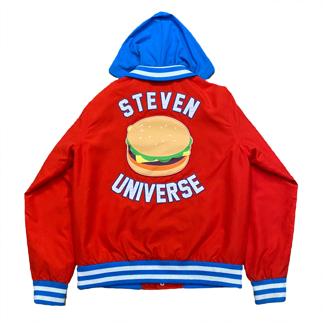 Steven Universe 2017 Cartoon Network Hamburger Hooded Varsity Jacket Men’s Small