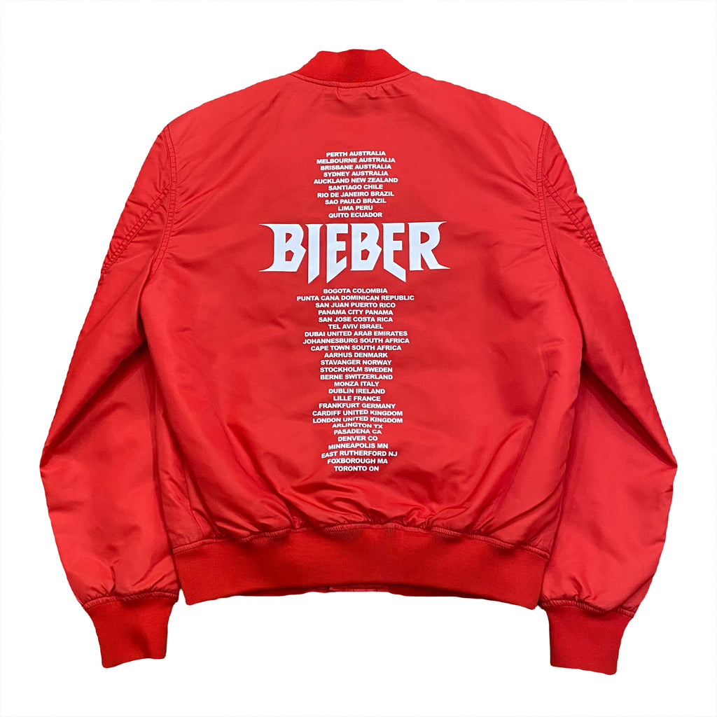 Justin Bieber 2017 Purpose Stadium Tour Team Bomber Jacket Men's Medium